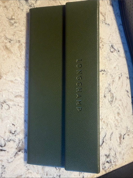 Longchamp Accessories - Longchamp Olive Green Eyewear Case with Embossed Logo